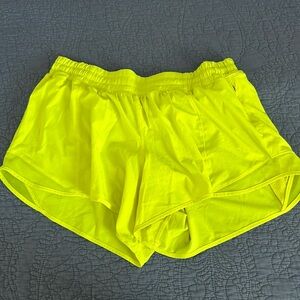 lulu lemon neon yellow shorts